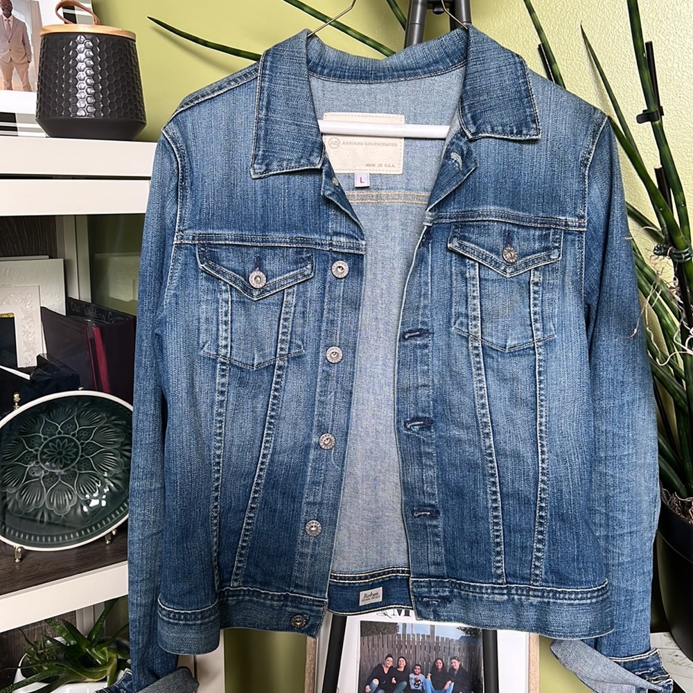 AG Adriano Goldschmied Light Blue Denim Jean Jacket - Picture 3 of 3